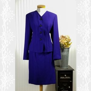 | kasper | blue v neck suit